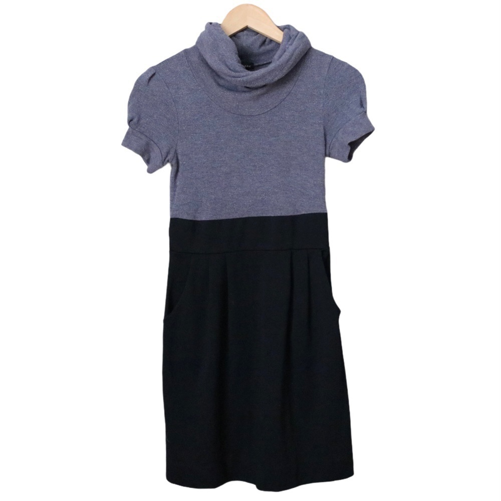 Forever 21 Black and Grey Turtleneck Dress